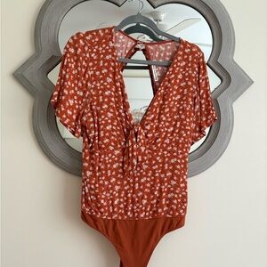 Rust Floral Bodysuit